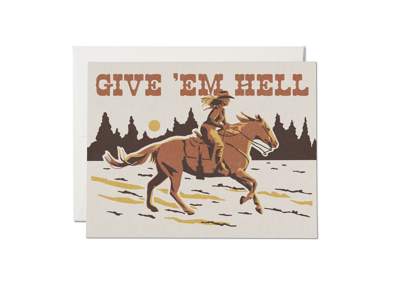 Give 'Em Hell Horse Greeting Card