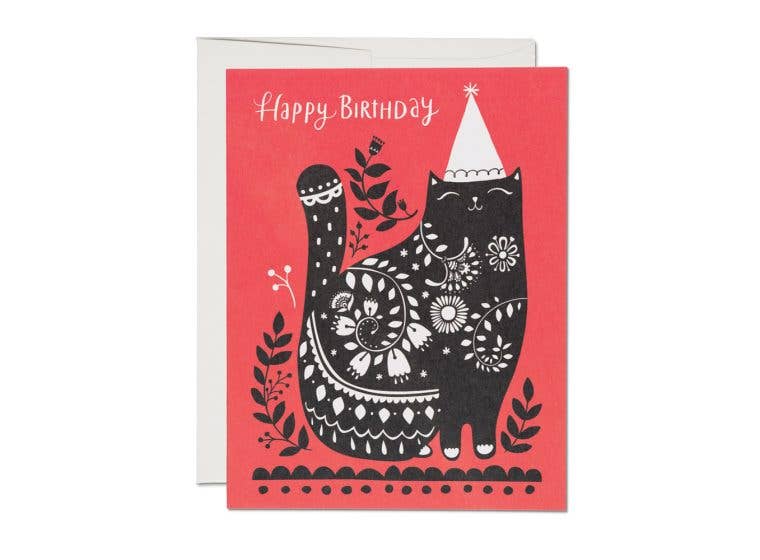 Happy Birthday Black Cat Card