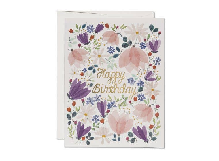 Happy Birthday Floral Greeting Card