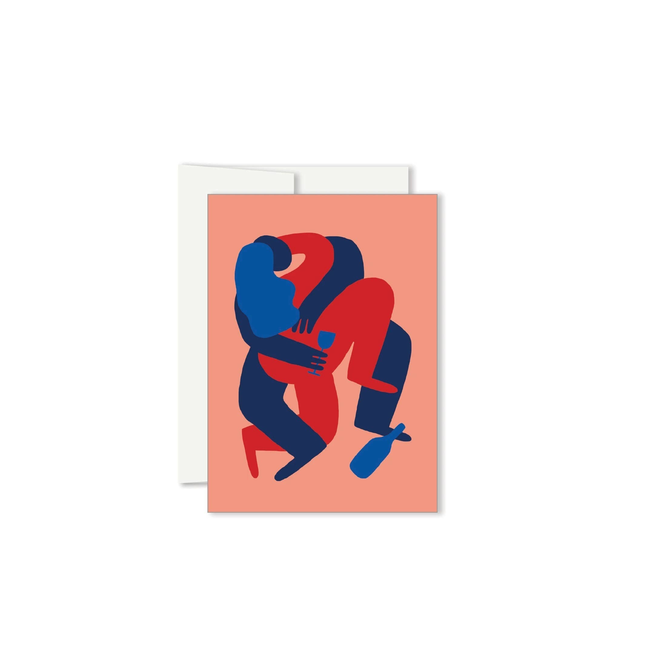 Drunk in Love Kissing Lovers Mini Greeting Card