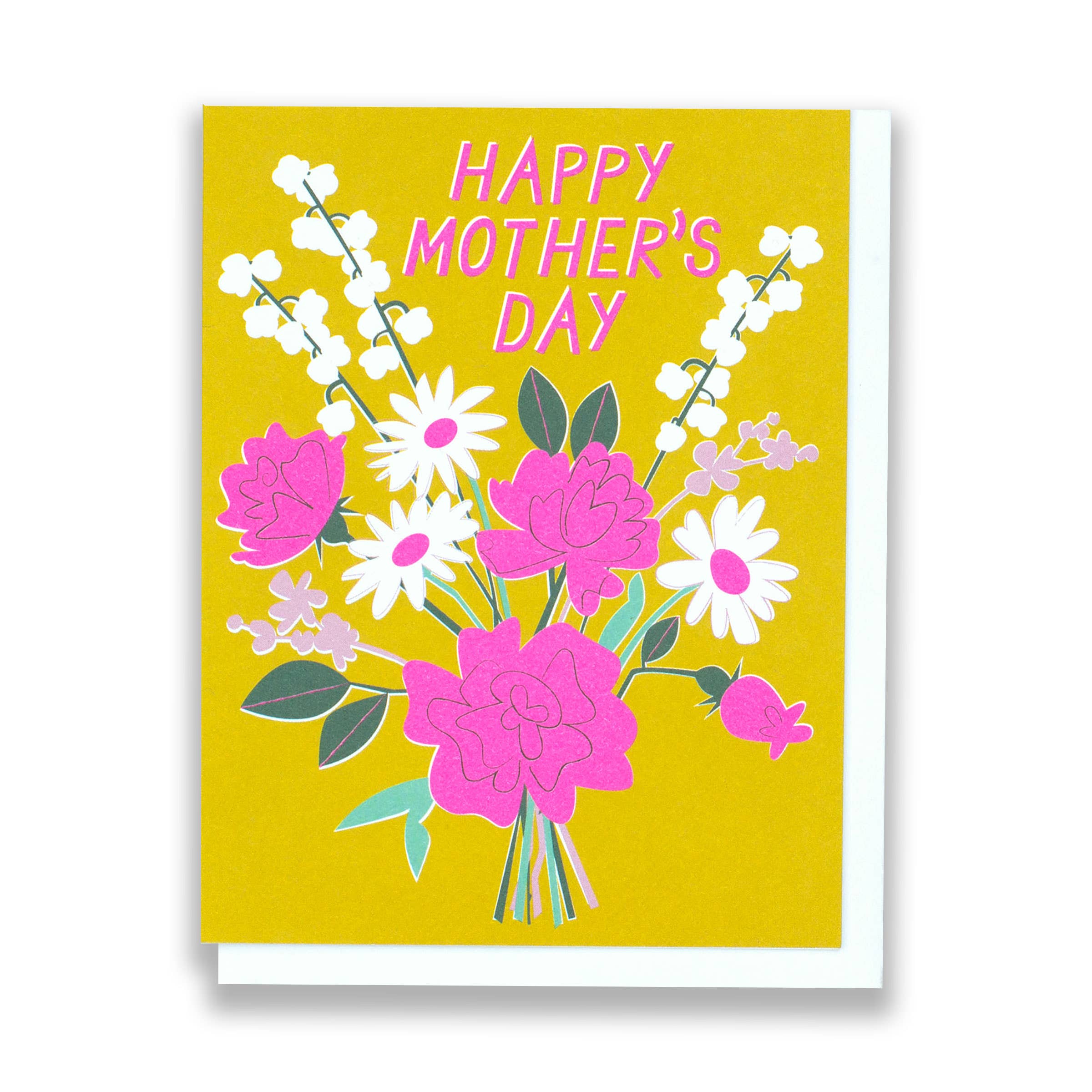 Mother's Day Flowers - Bouquet of flowers on acid yellow bac