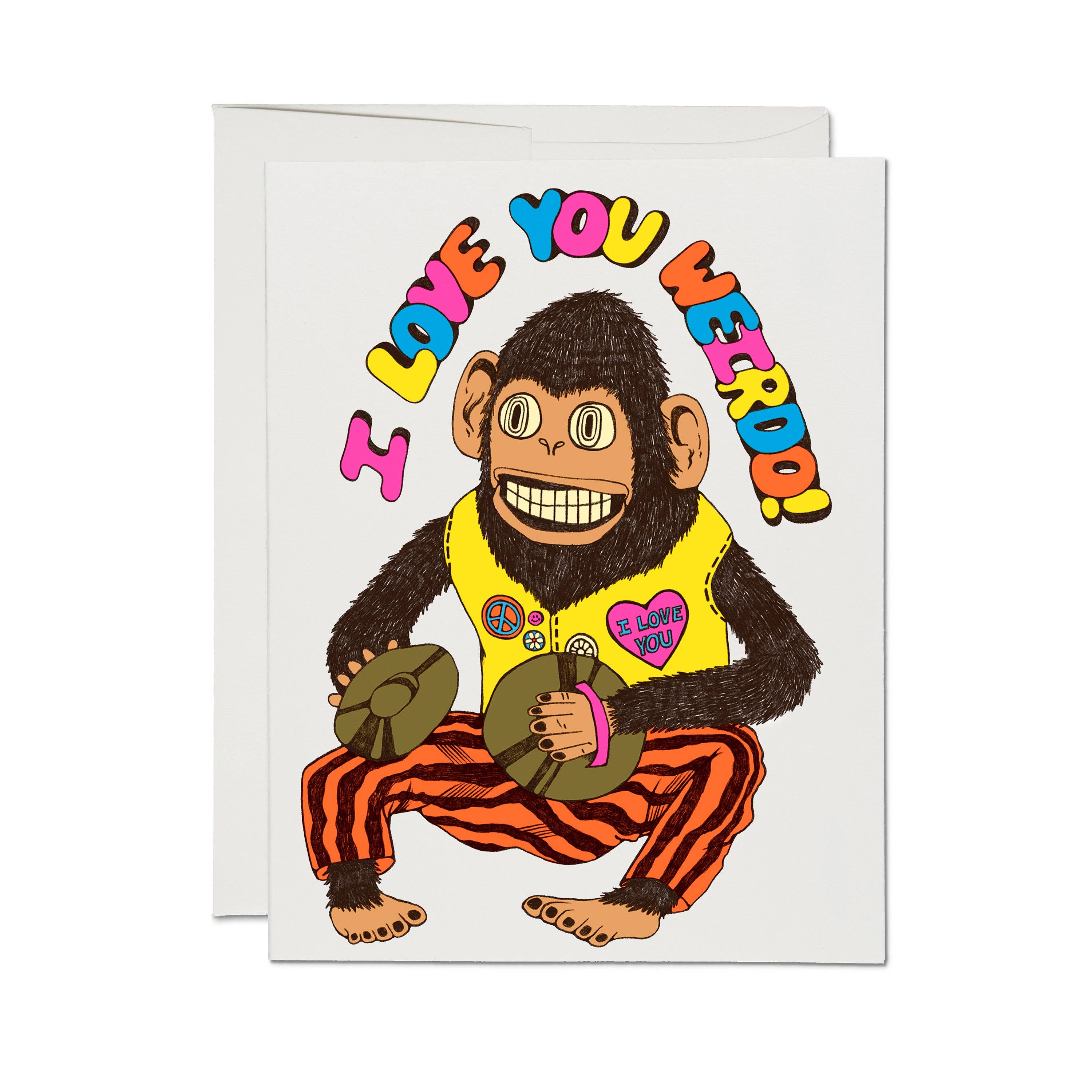 I Love You Weirdo Monkey Card