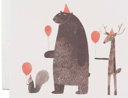 Greeting Card - Party Animals With Balloons