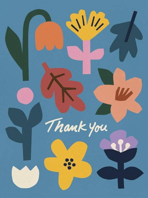 Greeting Card - Thank You Blue Flower