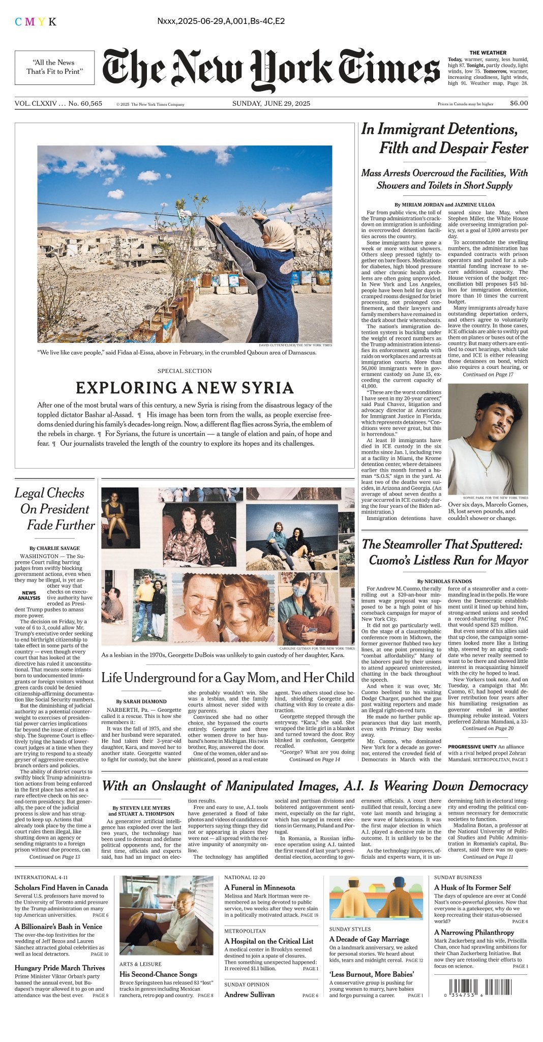 The New York Times; Sunday, June 29, 2025