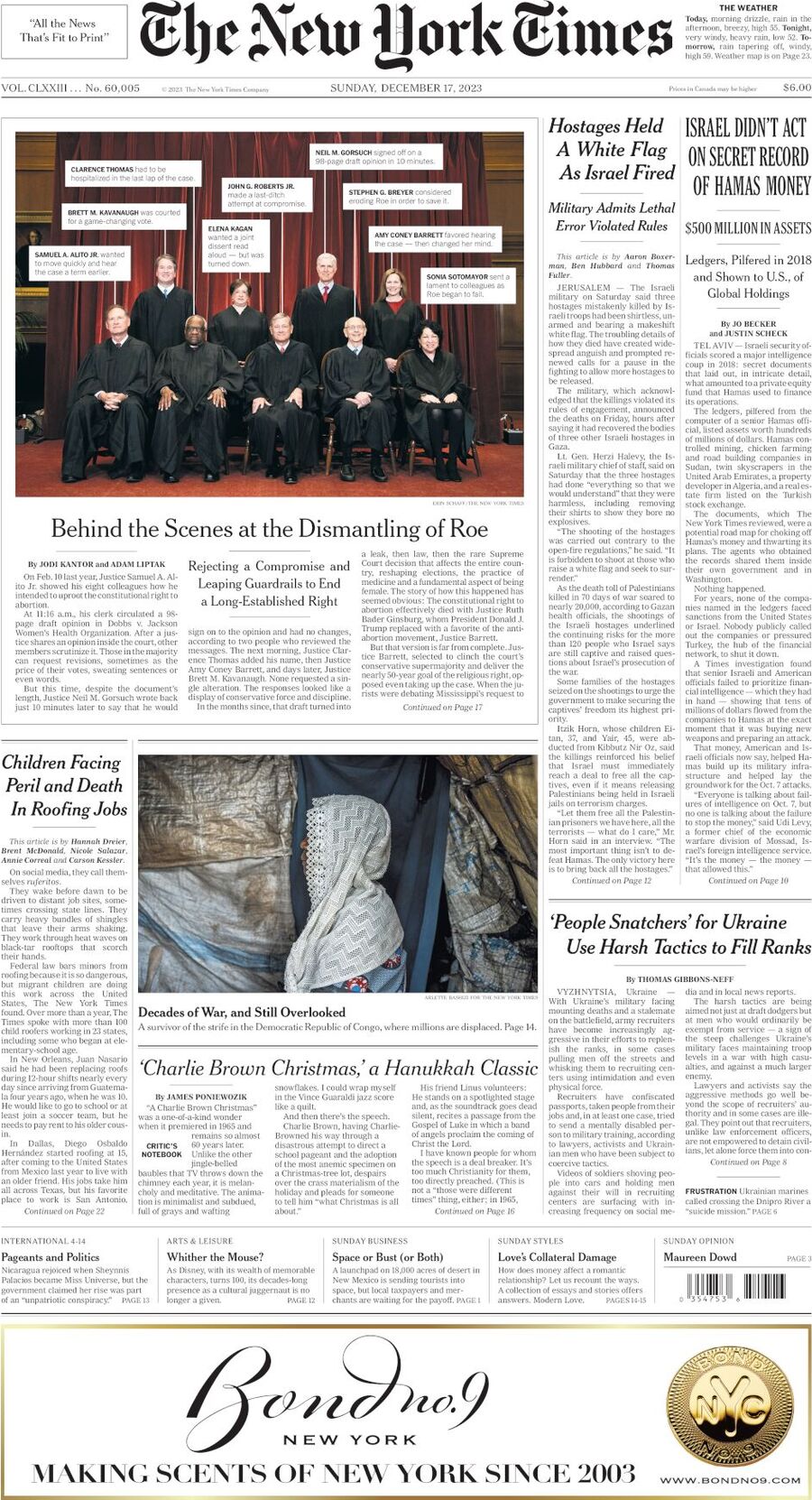The New York Times; Sunday, December 17, 2023