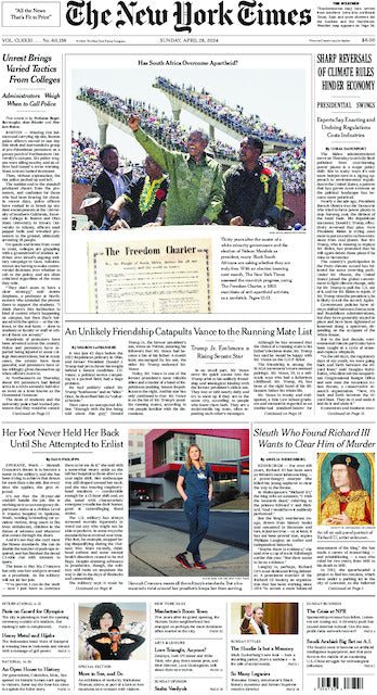 The New York Times; Sunday, April 28, 2024