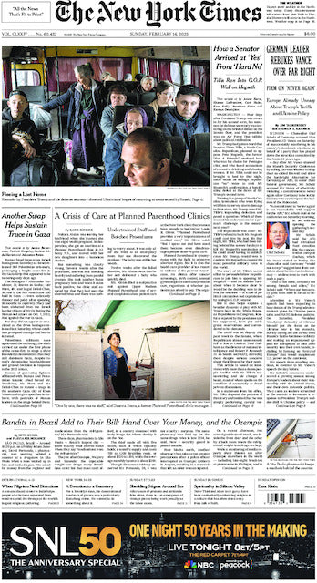 The New York Times; Sunday, February 16, 2025