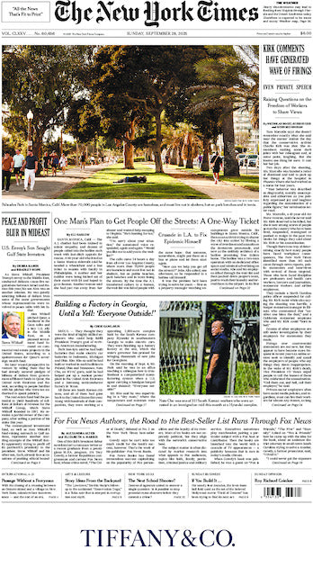 The New York Times; Sunday, September 28, 2025