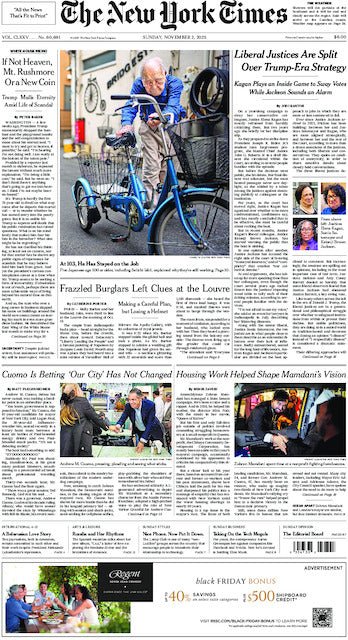 The New York Times; Sunday, November 2, 2025