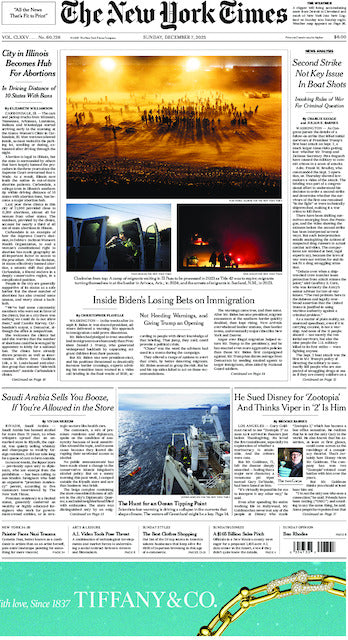 The New York Times; Sunday, December 7, 2025