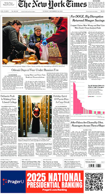 The New York Times; Sunday, December 28, 2025