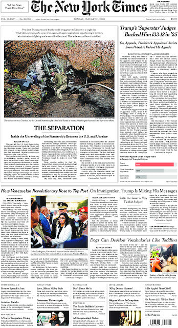 The New York Times; Sunday, January 11, 2026