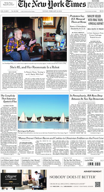 The New York Times; Sunday, February 15, 2026