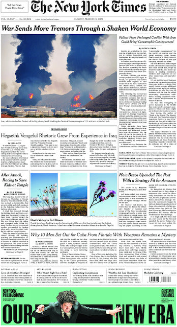 The New York Times; Sunday, March 15, 2026