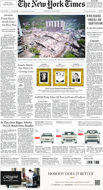 The New York Times; Sunday, June 28, 2026