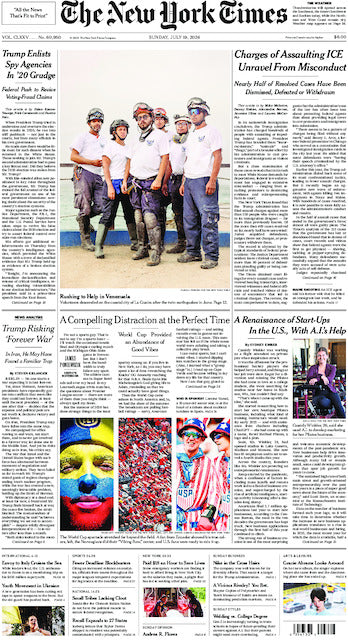 The New York Times; Sunday, July 19, 2026