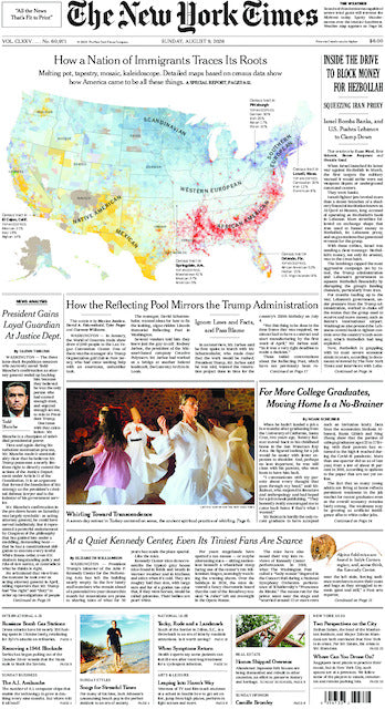The New York Times; Sunday, August 9, 2026