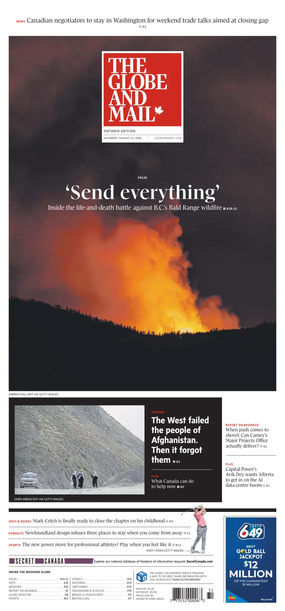 The Globe and Mail, August 15, 2026