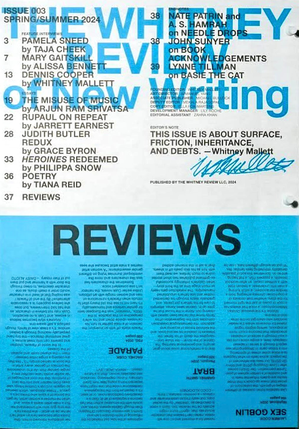 The Whitney Review of New Writing #03