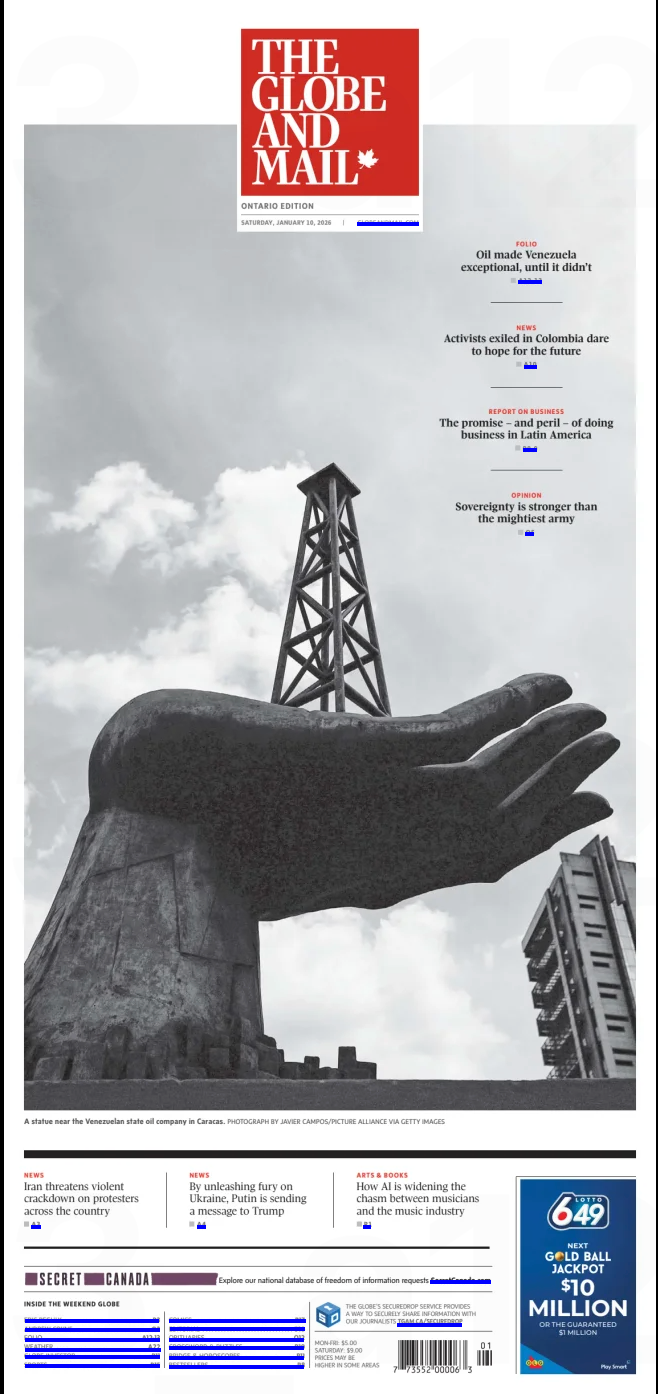 The Globe and Mail, January 10, 2026