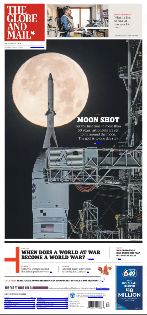 The Globe and Mail, March 28, 2026