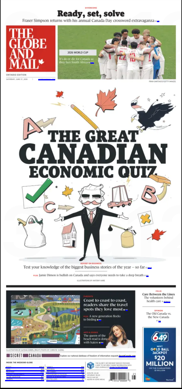 The Globe and Mail, June 27, 2026