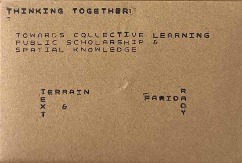 Thinking Together: Towards Collective Learning, Public Scholarship, and Spatial Knowledge