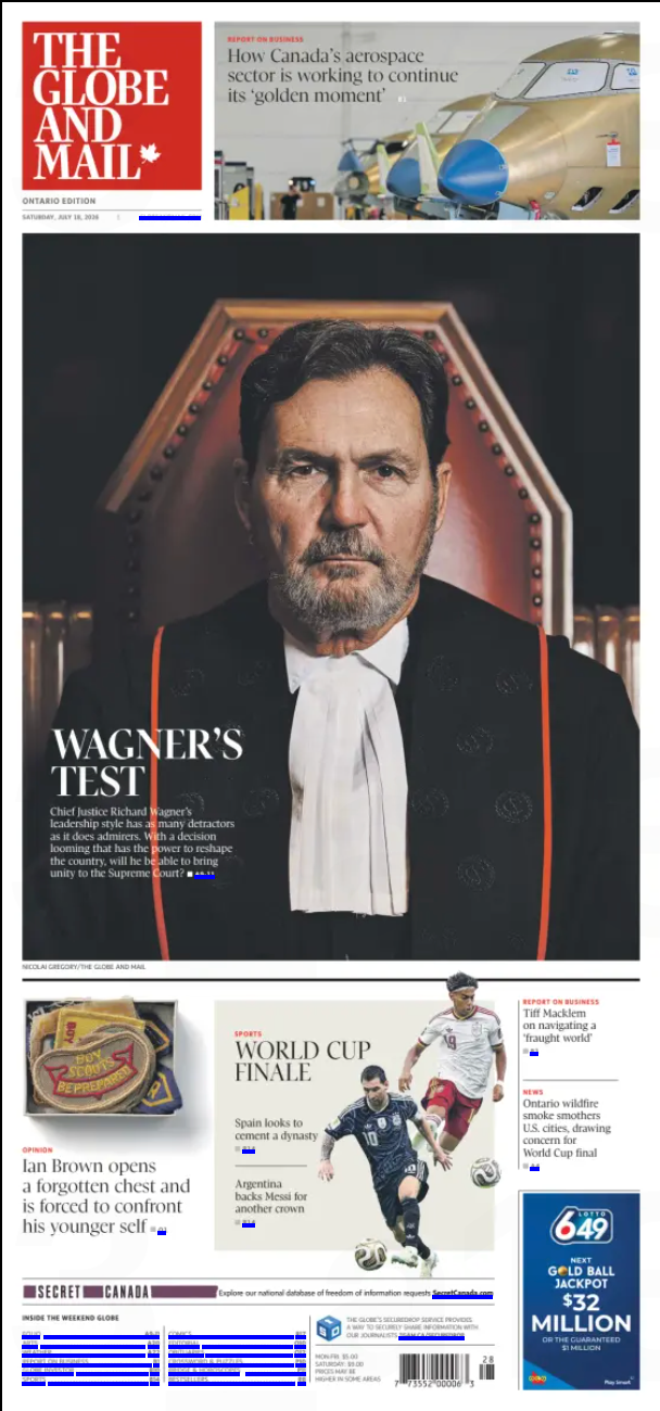 The Globe and Mail, July 18, 2026