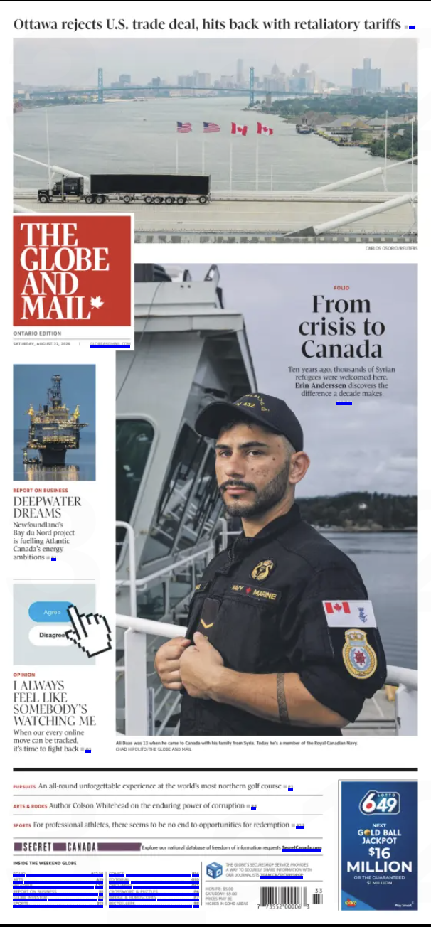 The Globe and Mail, August 22, 2026