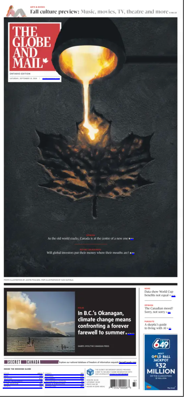 The Globe and Mail, September 19, 2026