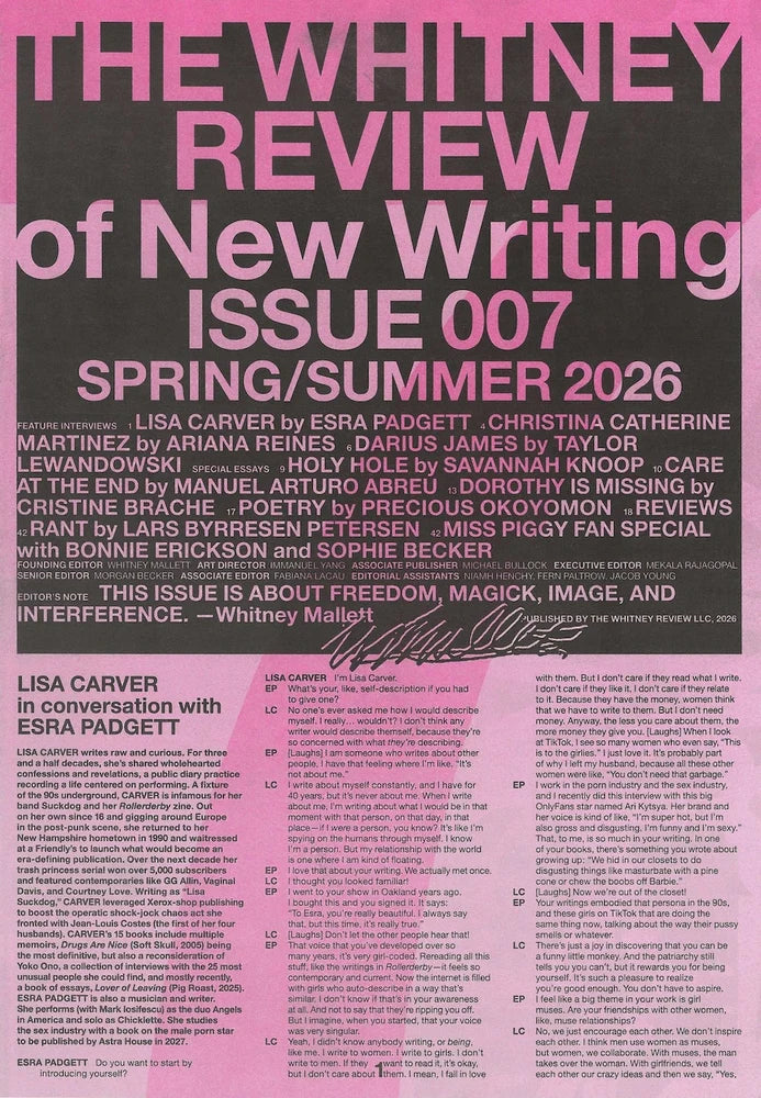 The Whitney Review of New Writing #07