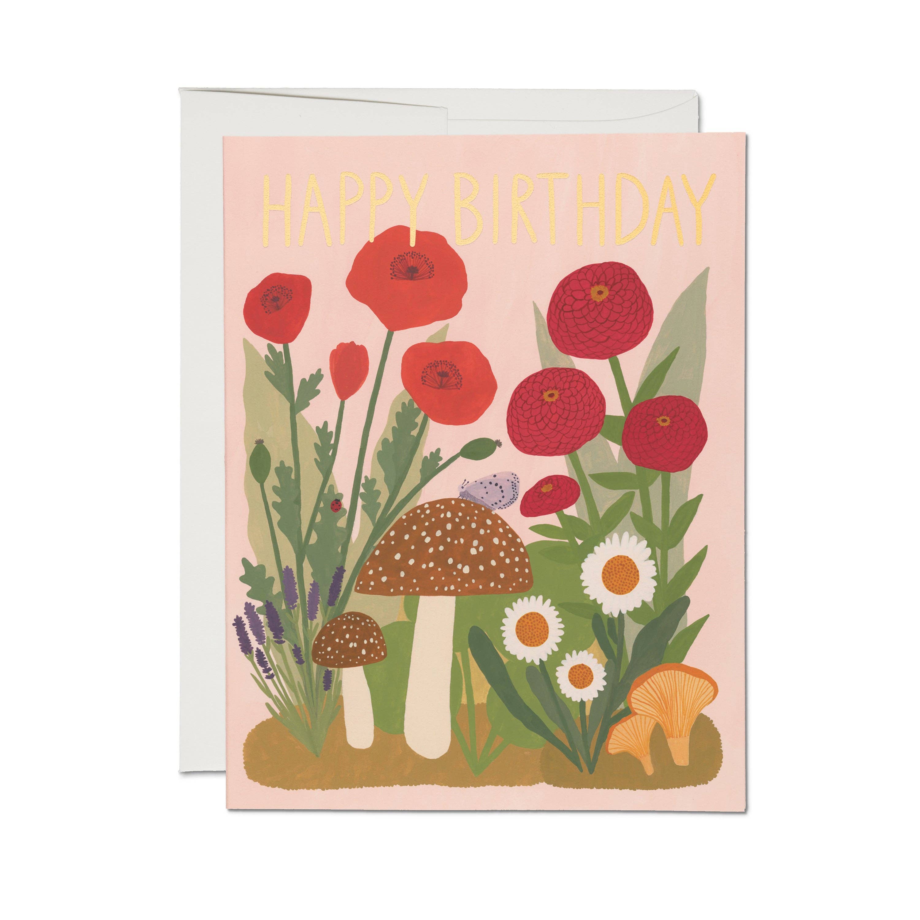 Mushroom Melody Happy Birthday Card