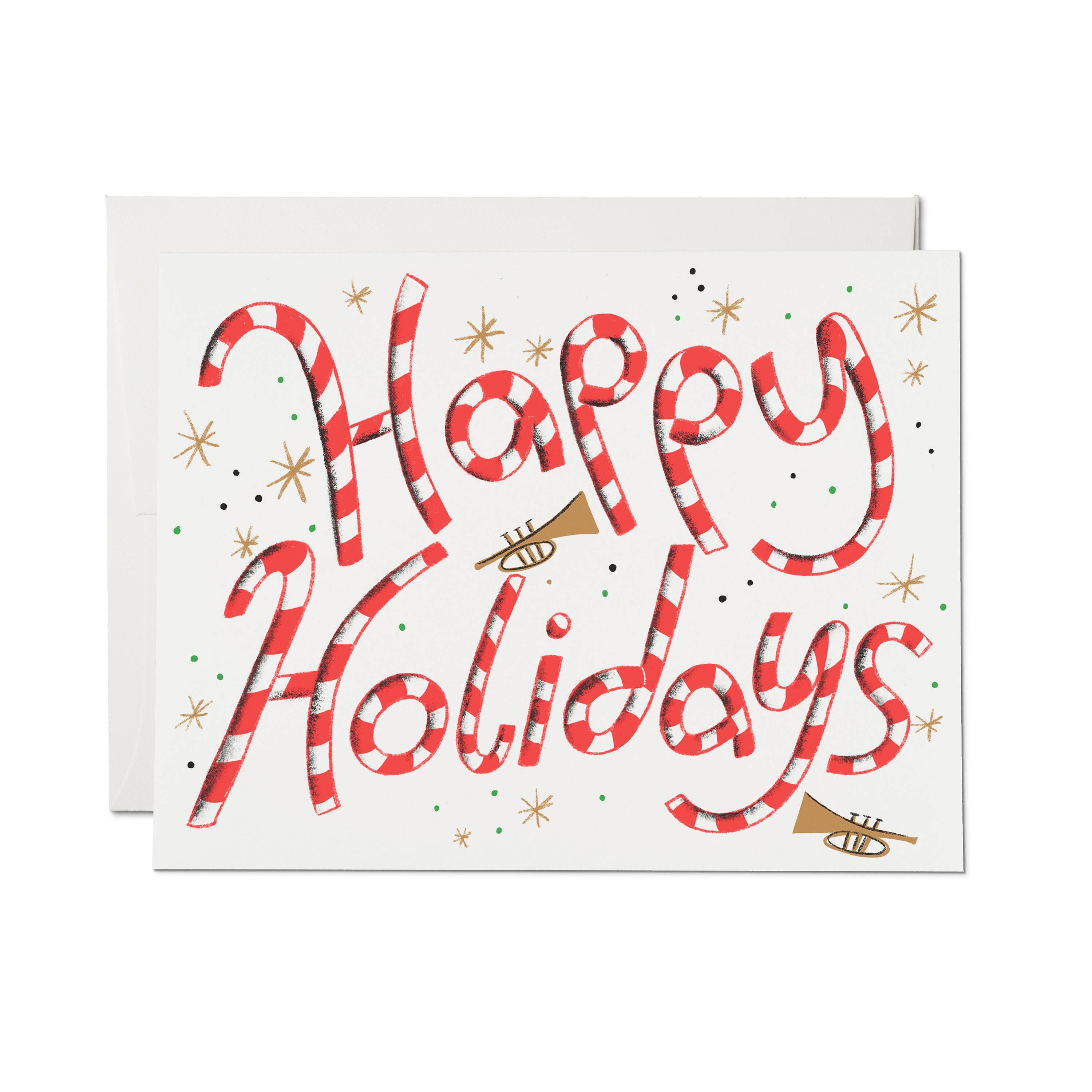 Happy Holidays Candy Cane Greeting Card