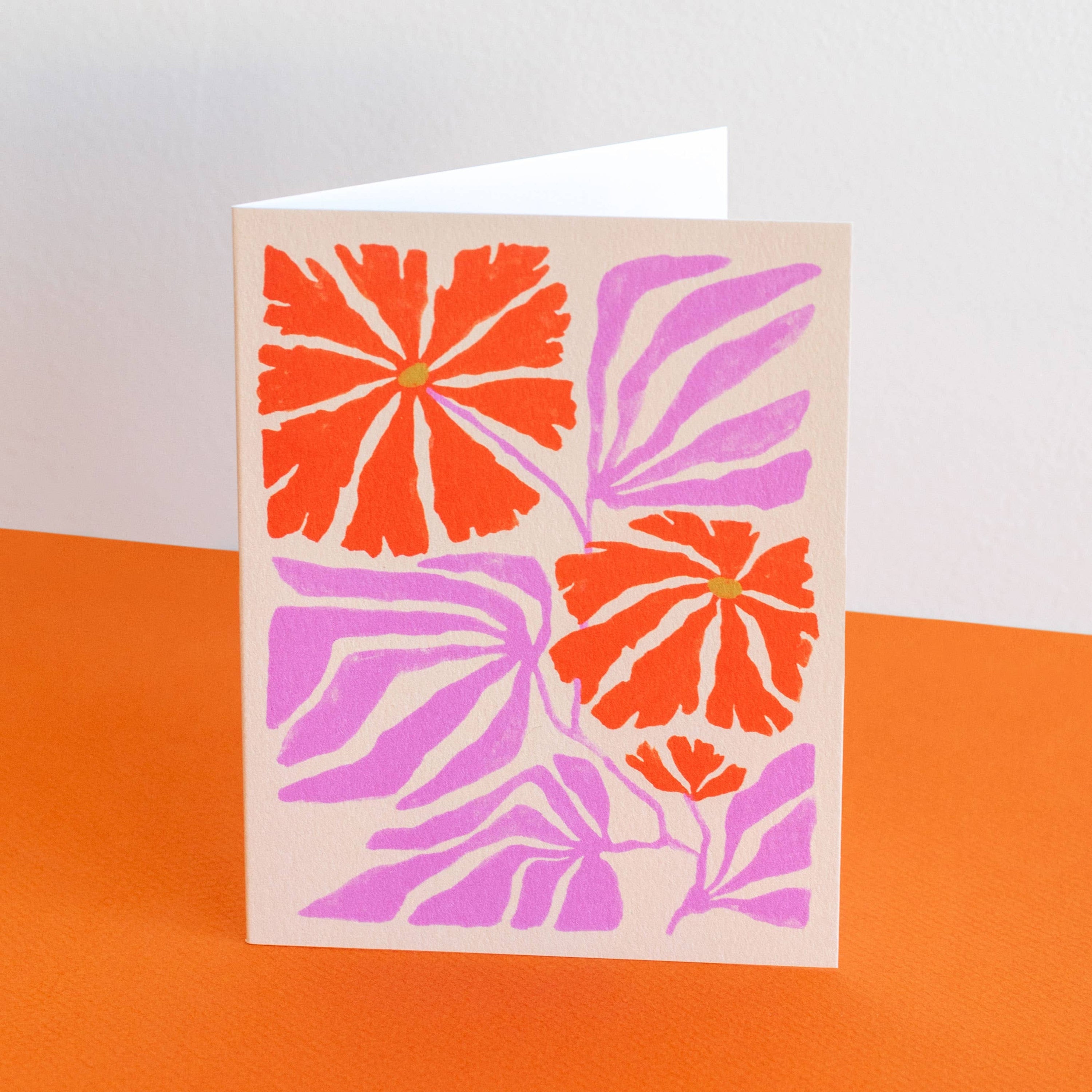 Pink and Red Flowers Greeting Card