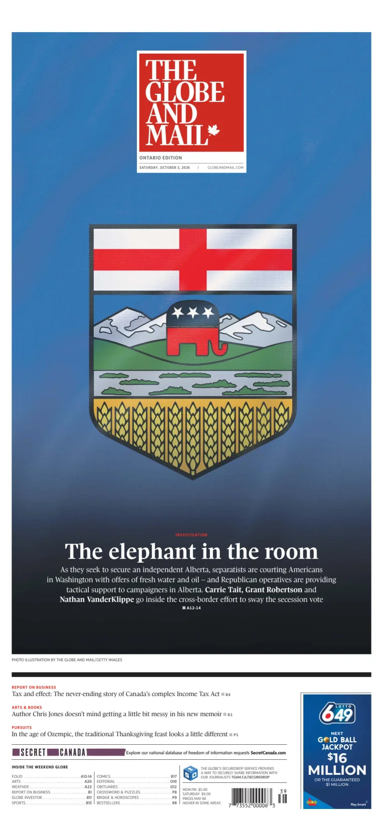 The Globe and Mail, October 3, 2026
