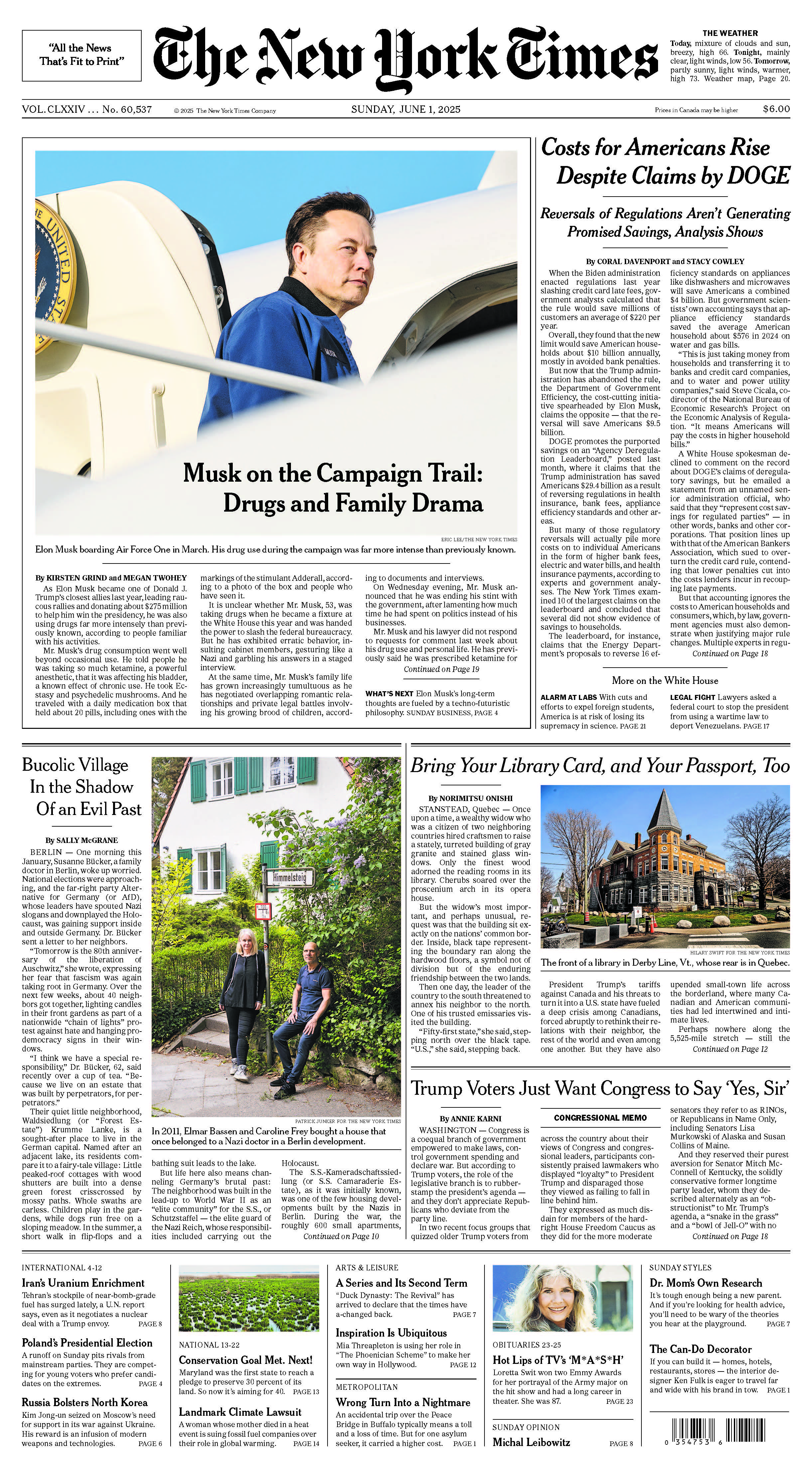 The New York Times; Sunday, June 1, 2025