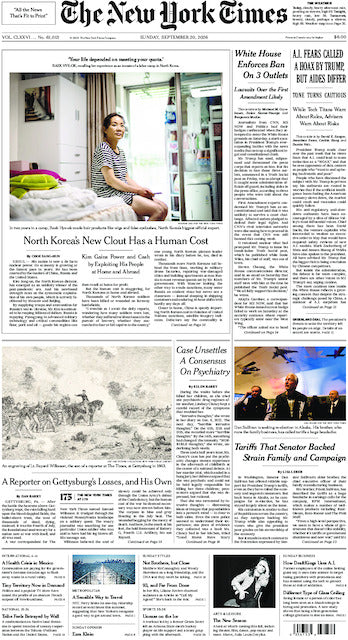 The New York Times; Sunday, September 20, 2026
