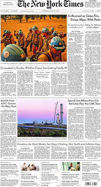 The New York Times; Sunday, August 17, 2025