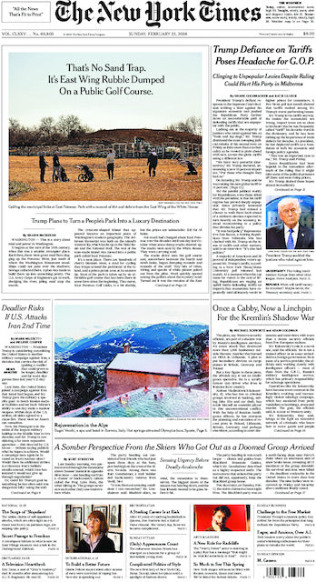 The New York Times; Sunday, February 22, 2026