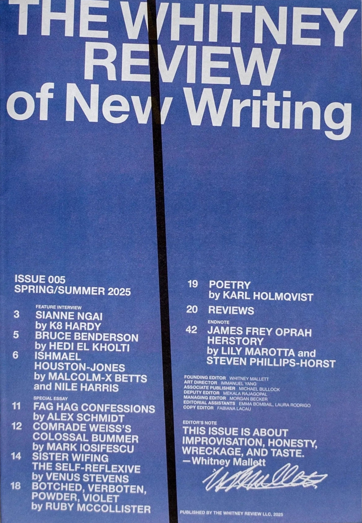 The Whitney Review of New Writing #05